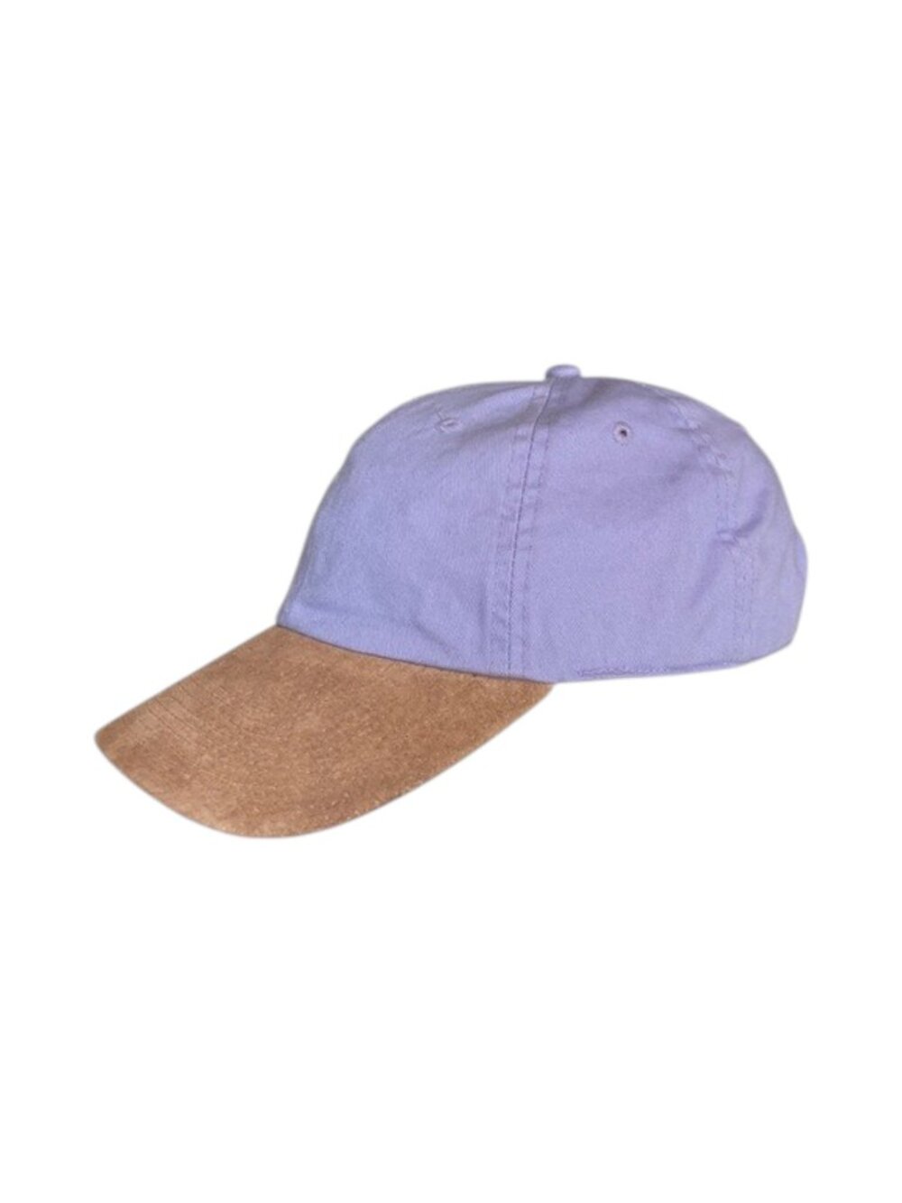 Two-Tone Lavender Baseball Cap w/ Tan Brim - OS, Unisex